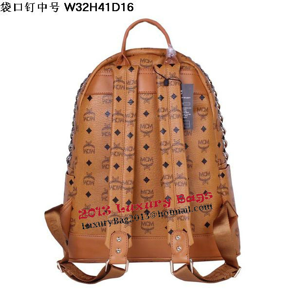 MCM Medium Top Studs Backpack MC4232 Wheat