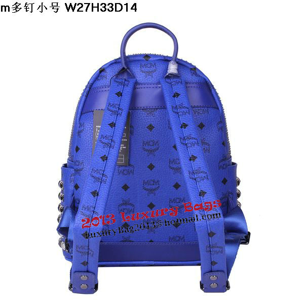 MCM Small Stark Front Studs Backpack MC4237S Blue