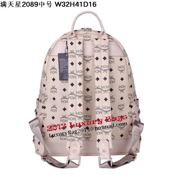 MCM Stark Studded Medium Backpack MC2089 OffWhite