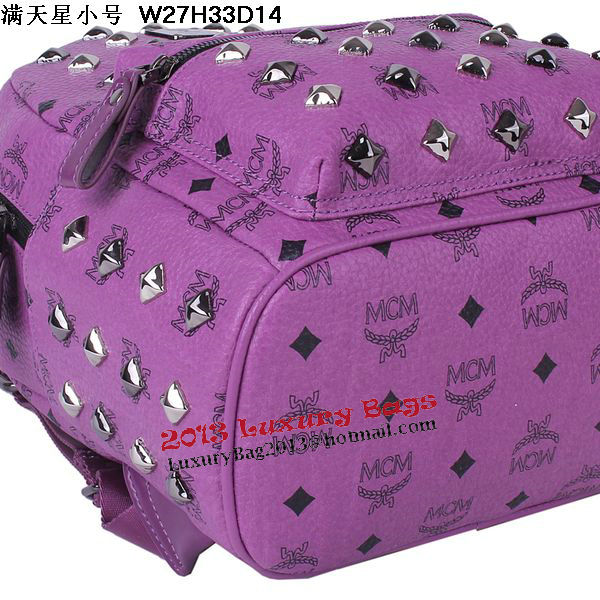 MCM Stark Studded Small Backpack MC2089S Purple