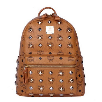 MCM Stark Studded Small Backpack MC2089S Wheat