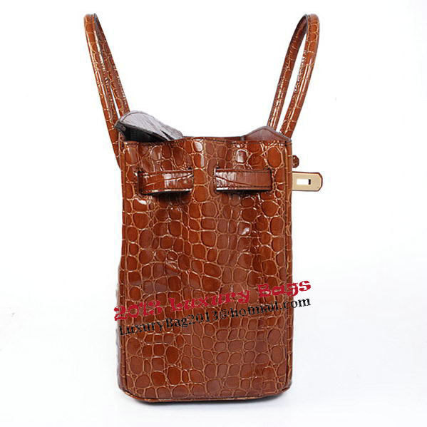 Hermes Birkin 35CM Tote Bag Brown Iridescent Croco Leather Gold