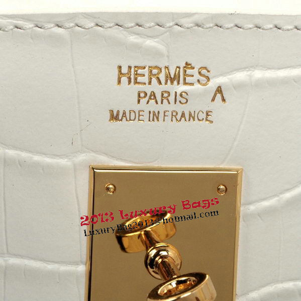 Hermes Birkin 35CM Tote Bag OffWhite Croco Leather Gold