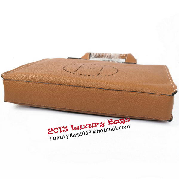 Hermes Briefcase Original Grainy Leather H8813 Wheat