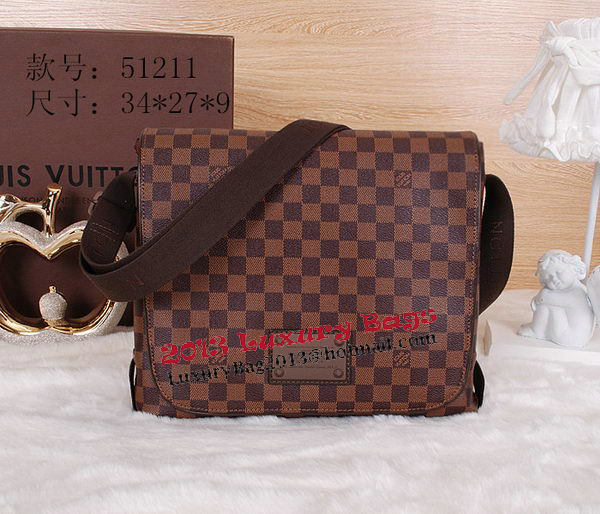 Louis Vuitton Damier Ebene Canvas Brooklyn MM N51211