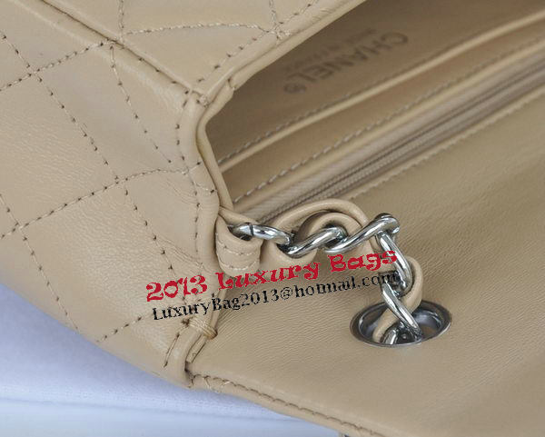 Chanel mini Classic Flap Bag Apricot Original Sheekskin CHA1116 Silver