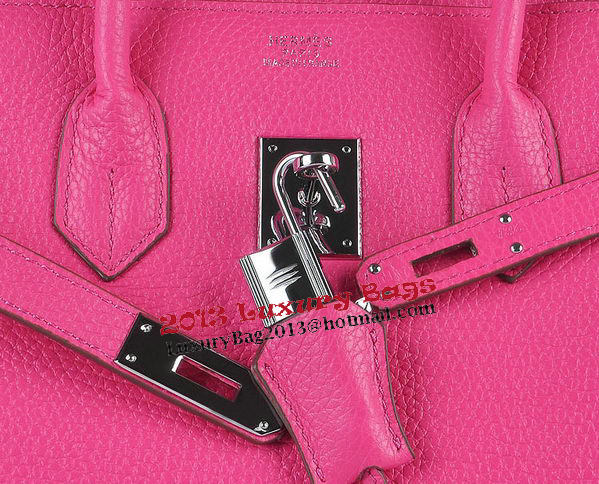 Hermes Birkin 35CM Tote Bag Rosy Grainy Leather Silver