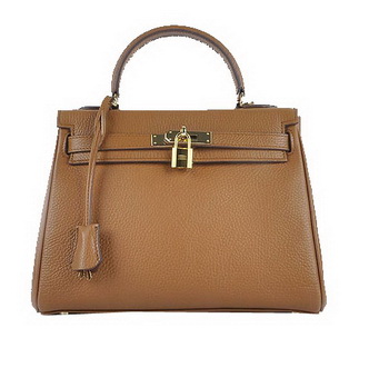 Hermes Kelly 28cm Shoulder Bags Wheat Grainy Leather Gold