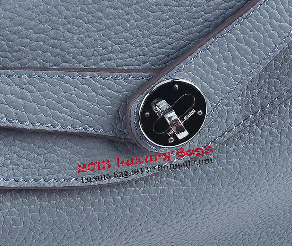 Hermes Lindy 30CM Grainy Leather Shoulder Bag H6207 Dark Grey