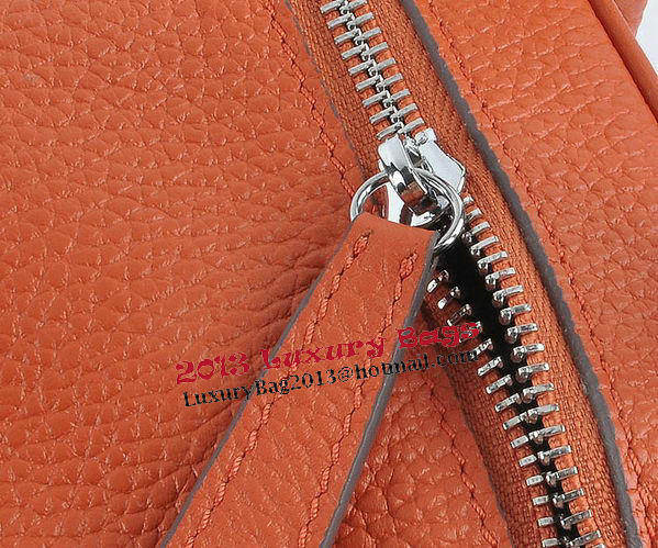 Hermes Lindy 30CM Grainy Leather Shoulder Bag H6207 Orange