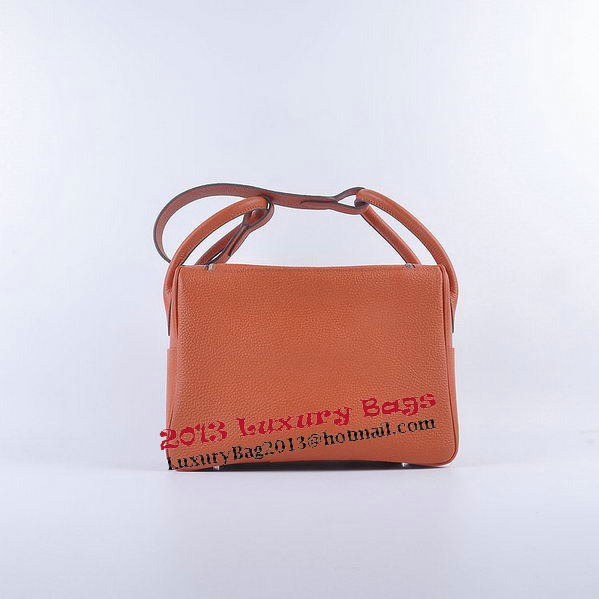 Hermes Lindy 30CM Grainy Leather Shoulder Bag H6207 Orange