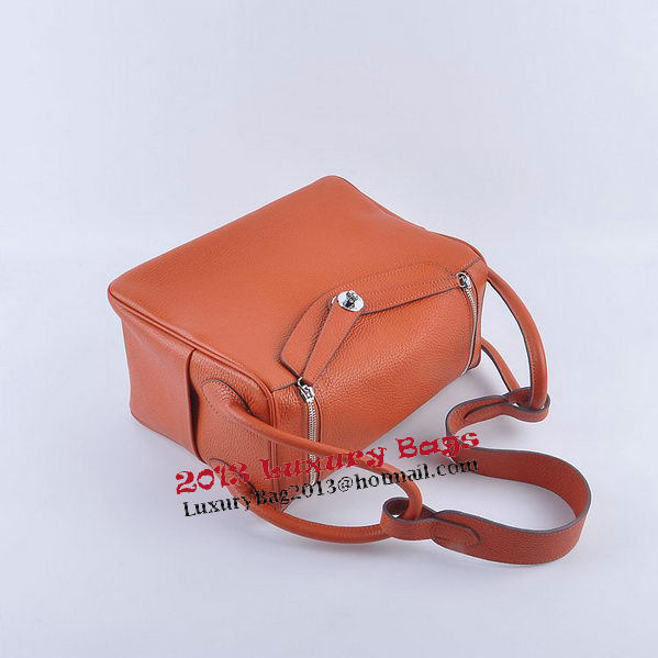 Hermes Lindy 30CM Grainy Leather Shoulder Bag H6207 Orange