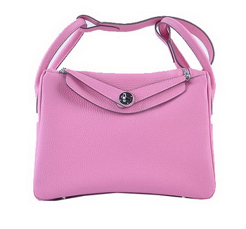 Hermes Lindy 30CM Grainy Leather Shoulder Bag H6207 Pink