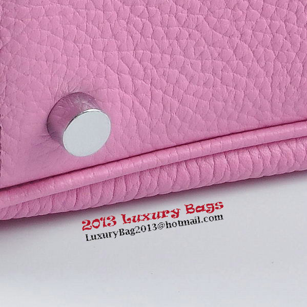 Hermes Lindy 30CM Grainy Leather Shoulder Bag H6207 Pink