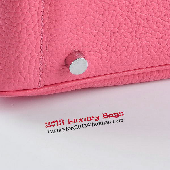 Hermes Lindy 30CM Grainy Leather Shoulder Bag H6207 Rose