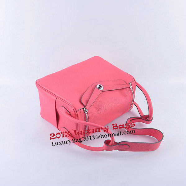 Hermes Lindy 30CM Grainy Leather Shoulder Bag H6207 Rose