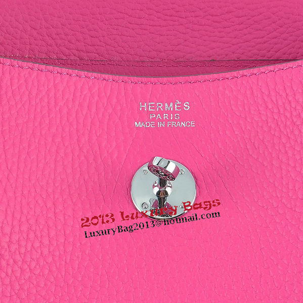 Hermes Lindy 30CM Grainy Leather Shoulder Bag H6207 Rosy