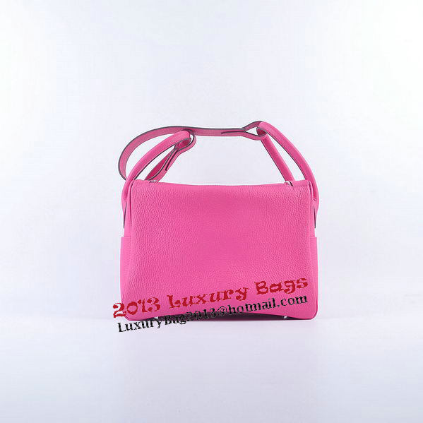 Hermes Lindy 30CM Grainy Leather Shoulder Bag H6207 Rosy