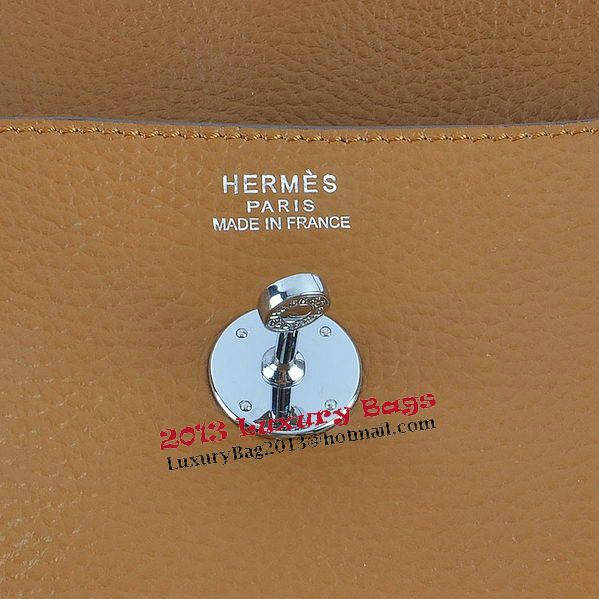 Hermes Lindy 30CM Grainy Leather Shoulder Bag H6207 Wheat