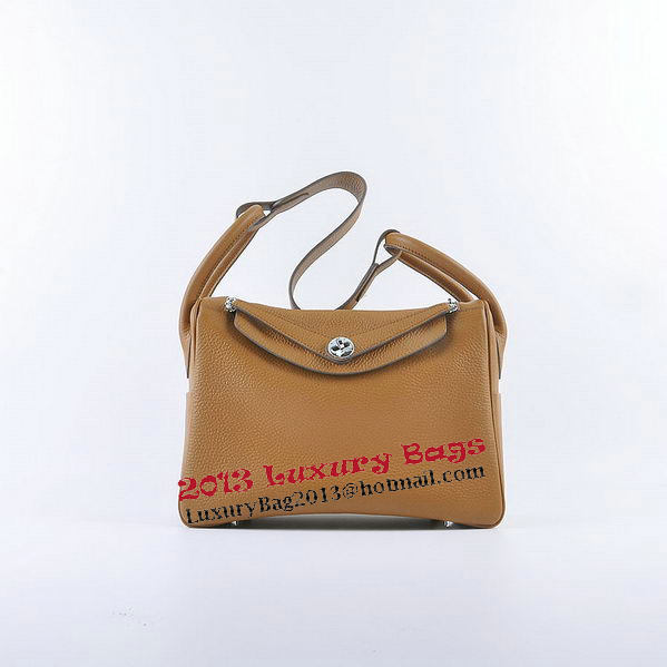 Hermes Lindy 30CM Grainy Leather Shoulder Bag H6207 Wheat