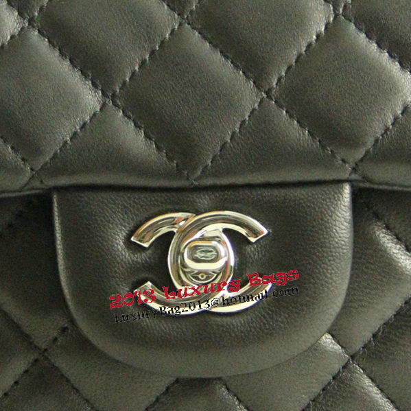 Chanel mini Classic Flap Bag Black Leather 1115 Silver Chain