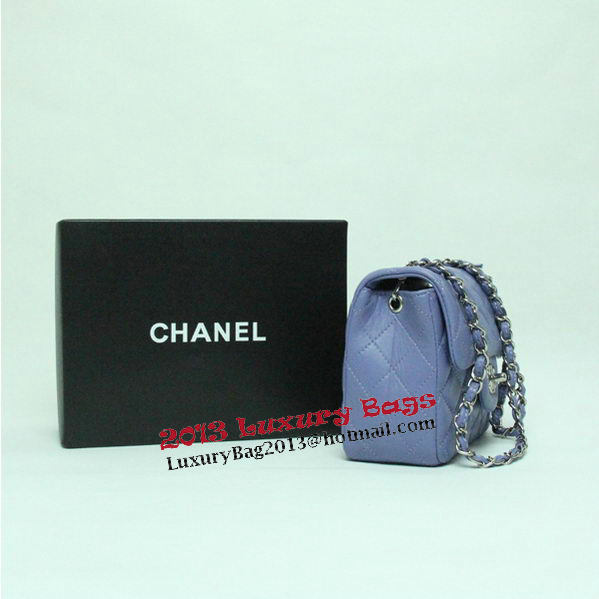 Chanel mini Classic Flap Bag Lavender Leather 1115 Silver Chain