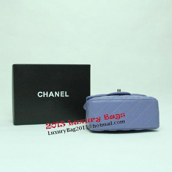 Chanel mini Classic Flap Bag Lavender Leather 1115 Silver Chain