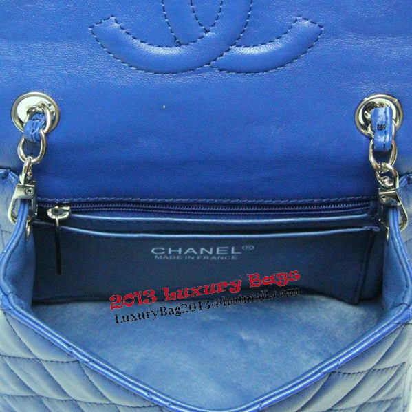 Chanel mini Classic Flap Bag Royal Leather 1115 Silver Chain