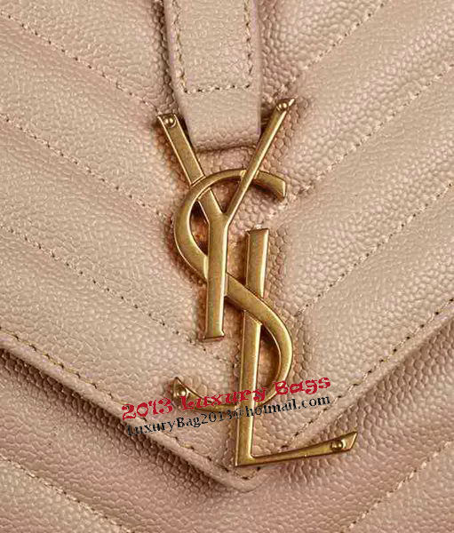 Saint Laurent Classic Monogramme Cannage Pattern Flap Bag Y5480 Apricot