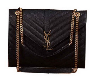 Saint Laurent Classic Monogramme Cannage Pattern Flap Bag Y5480 Black