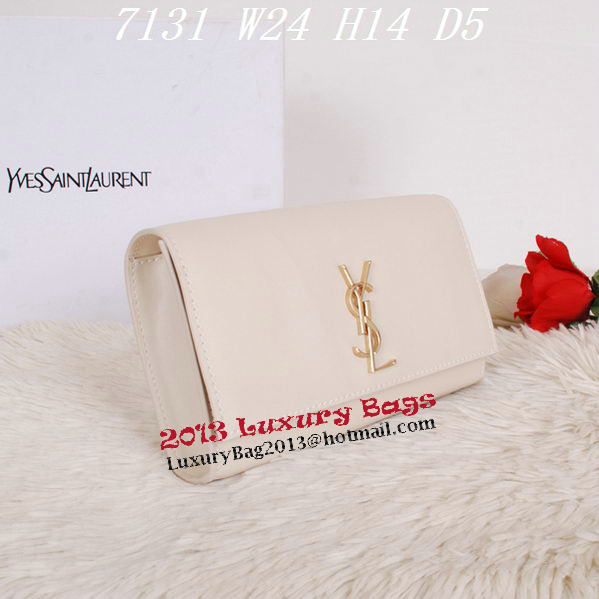 Yves Saint Laurent Classic Monogramme Clutch Y7131 OffWhite