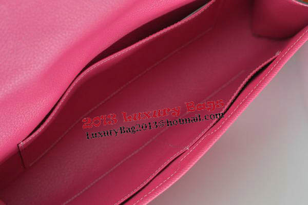 Hermes Jige Clutch Bag Calfskin Leather Rose