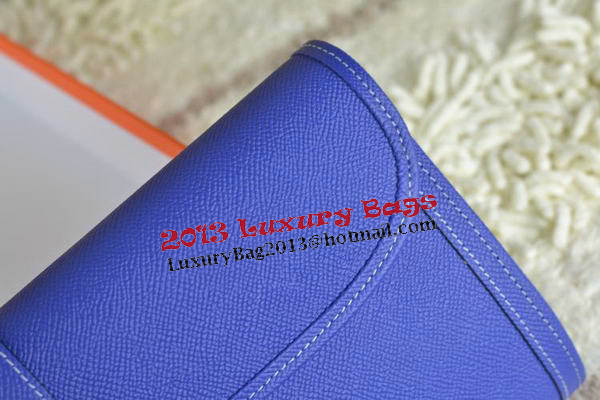 Hermes Jige Clutch Bag Calfskin Leather Royal