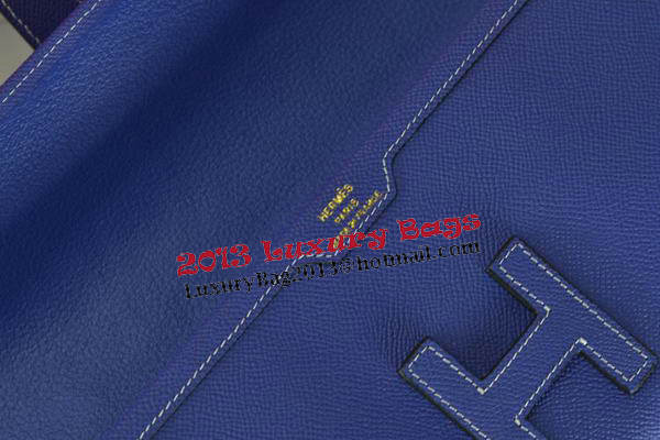 Hermes Jige Clutch Bag Calfskin Leather Royal