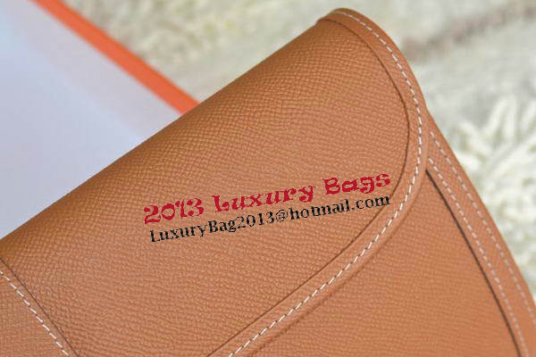 Hermes Jige Clutch Bag Calfskin Leather Wheat