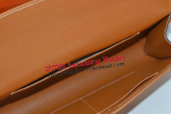 Hermes Jige Clutch Bag Calfskin Leather Wheat