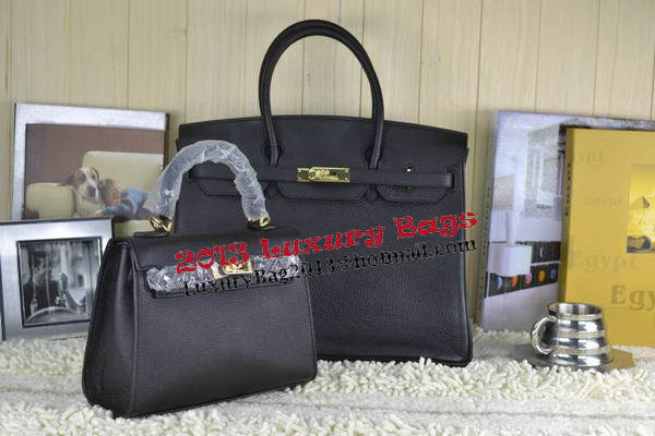 Hermes Kelly 22cm Tote Bag Calfskin Leather Black