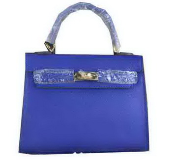Hermes Kelly 22cm Tote Bag Calfskin Leather Blue