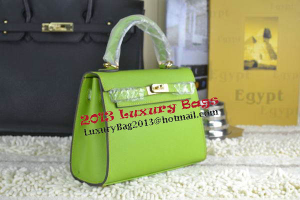 Hermes Kelly 22cm Tote Bag Calfskin Leather Green