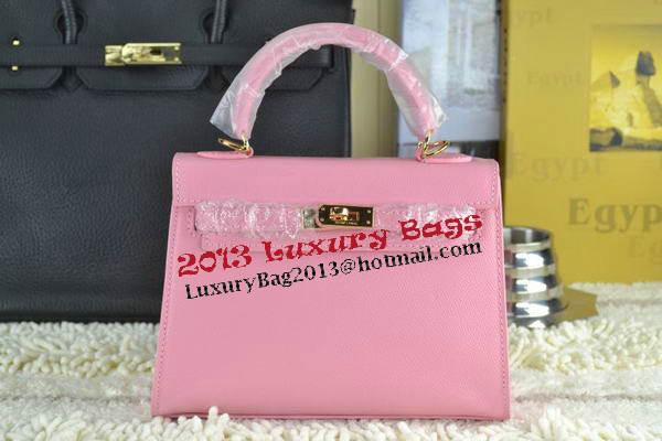 Hermes Kelly 22cm Tote Bag Calfskin Leather Pink