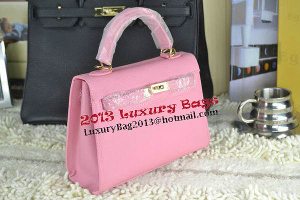 Hermes Kelly 22cm Tote Bag Calfskin Leather Pink