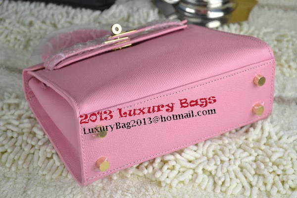 Hermes Kelly 22cm Tote Bag Calfskin Leather Pink