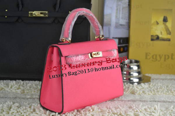 Hermes Kelly 22cm Tote Bag Calfskin Leather Rosy