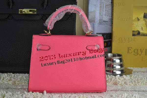 Hermes Kelly 22cm Tote Bag Calfskin Leather Rosy