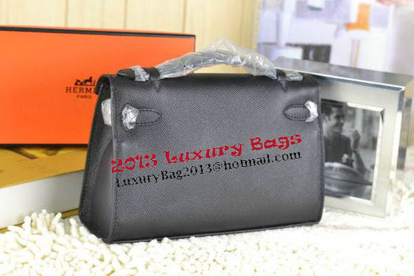 Hermes MINI Kelly 22cm Tote Bag Calfskin Leather Black