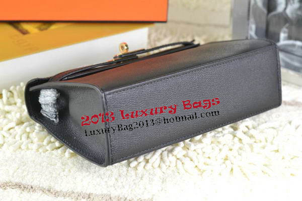 Hermes MINI Kelly 22cm Tote Bag Calfskin Leather Black