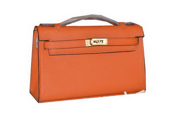 Hermes MINI Kelly 22cm Tote Bag Calfskin Leather Orange