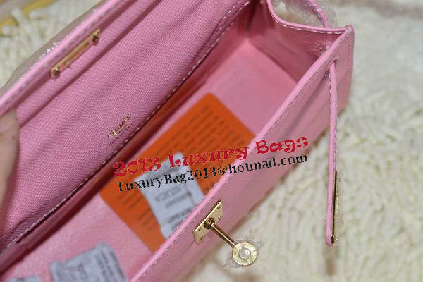 Hermes MINI Kelly 22cm Tote Bag Calfskin Leather Pink