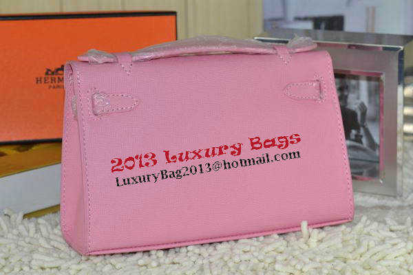 Hermes MINI Kelly 22cm Tote Bag Calfskin Leather Pink