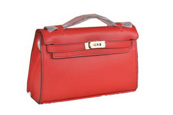 Hermes MINI Kelly 22cm Tote Bag Calfskin Leather Red